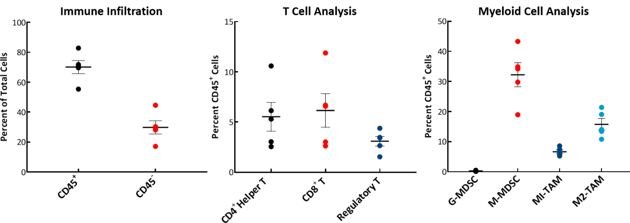 图2:E0771肿瘤免疫谱显示免疫细胞浸润。